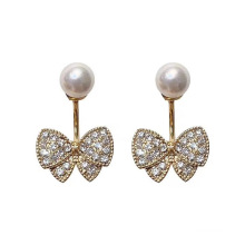 Shangjie OEM joyas Wholesale Fashion Women Earrings Dainty Rhinestone Bow Earrings Butterfly Earrings for GIft